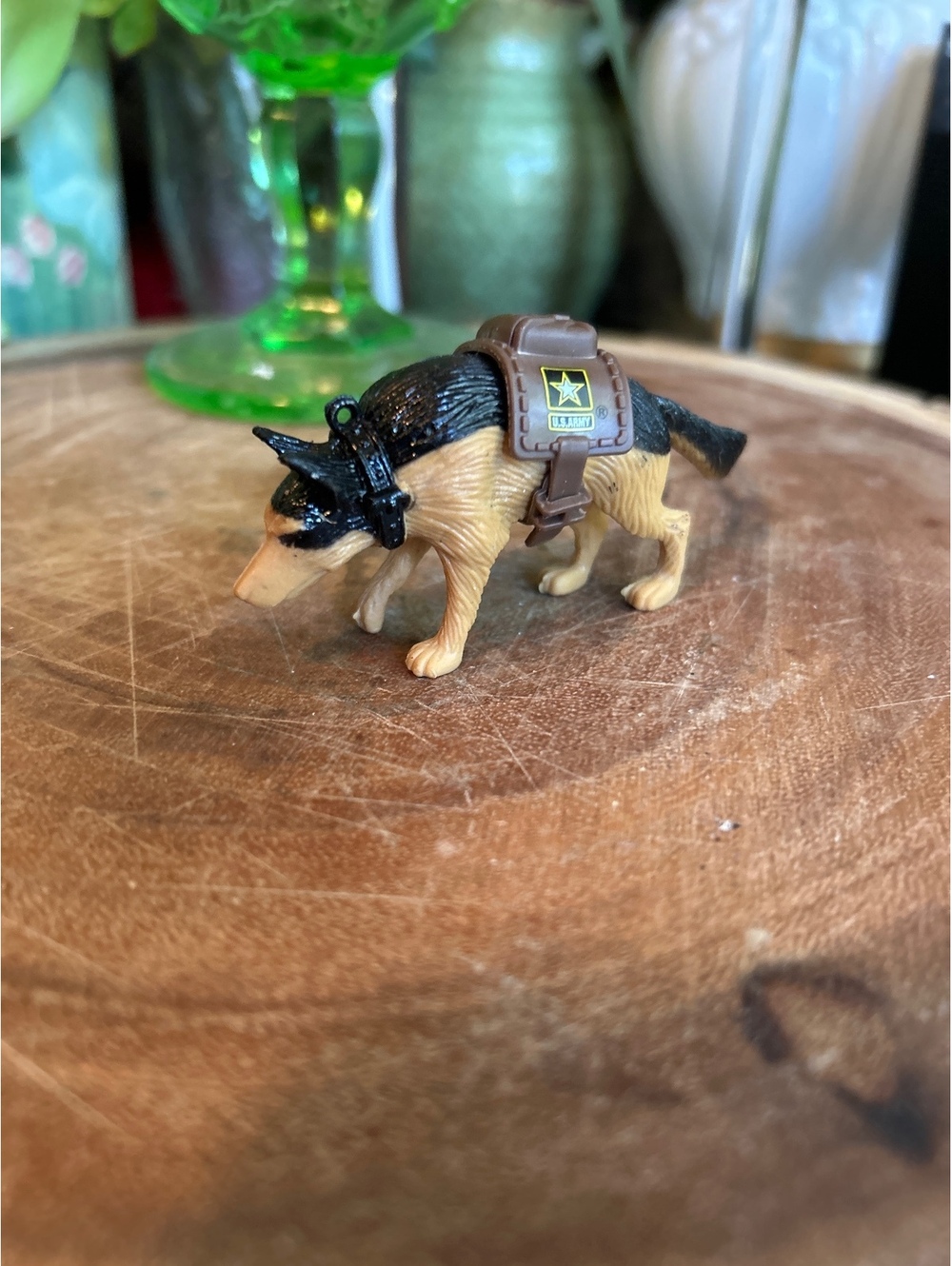 German Shepherd Police Dog Figurine with Saddle